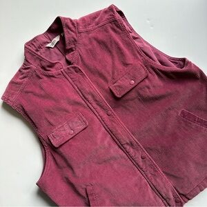 Vintage Ellen B Corduroy Vest Fuschsia Pink Womens Size Large